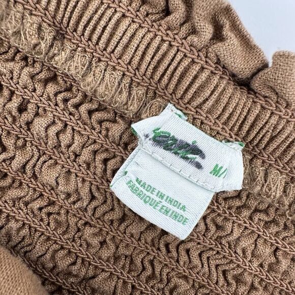 Aerie Linen Corset Tank Top Cropped Ruched Ruffle Edging Brown Size Medium - Picture 6 of 11